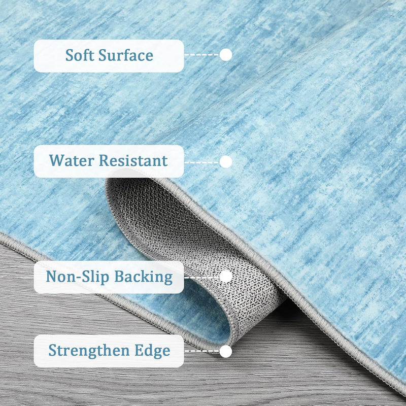 Modern Solid Rug Living Room Washable