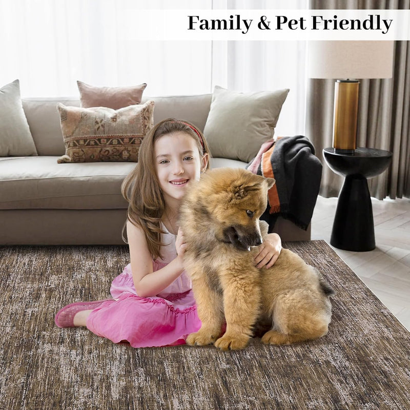 Modern Solid Rug Living Room Washable