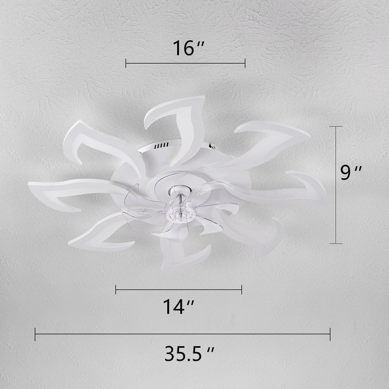 Modern Spiral Ceiling Fan with Light and Remote