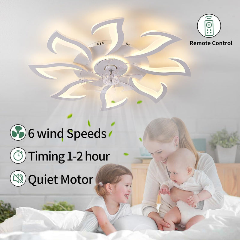 Modern Spiral Ceiling Fan with Light and Remote