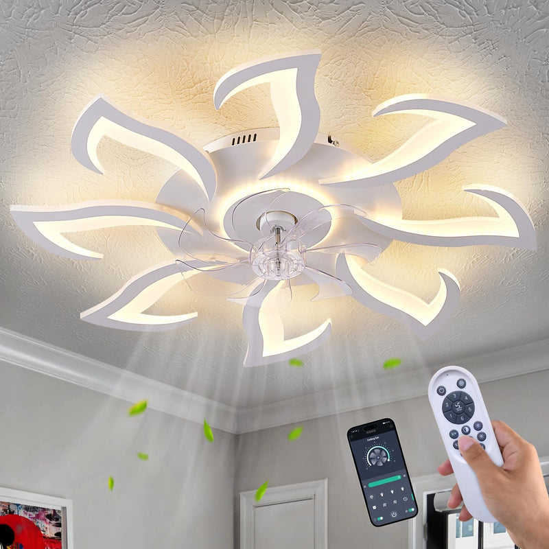 Modern Spiral Ceiling Fan with Light and Remote