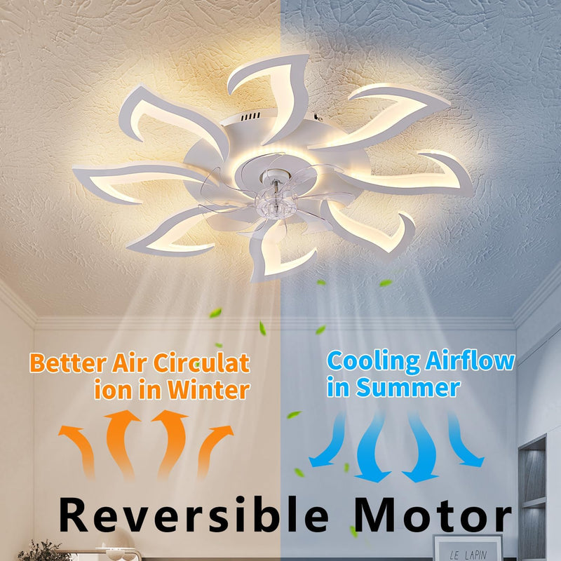 Modern Spiral Ceiling Fan with Light and Remote