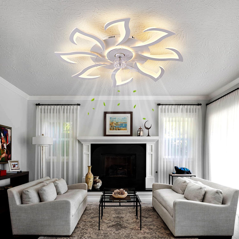 Modern Spiral Ceiling Fan with Light and Remote