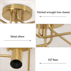 Modern Sputnik Chandelier Ceiling Light 5 Lights Golden