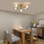 Modern Sputnik Chandelier Ceiling Light 5 Lights Golden