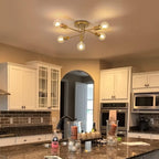 Modern Sputnik Chandelier Ceiling Light 5 Lights Golden