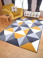 Modern Style Florence Ochre Mustard Triangle Rugs