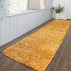 Modern Super Soft Mustard Shaggy Shag Area Rug