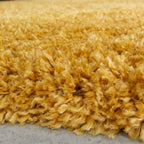Modern Super Soft Mustard Shaggy Shag Area Rug
