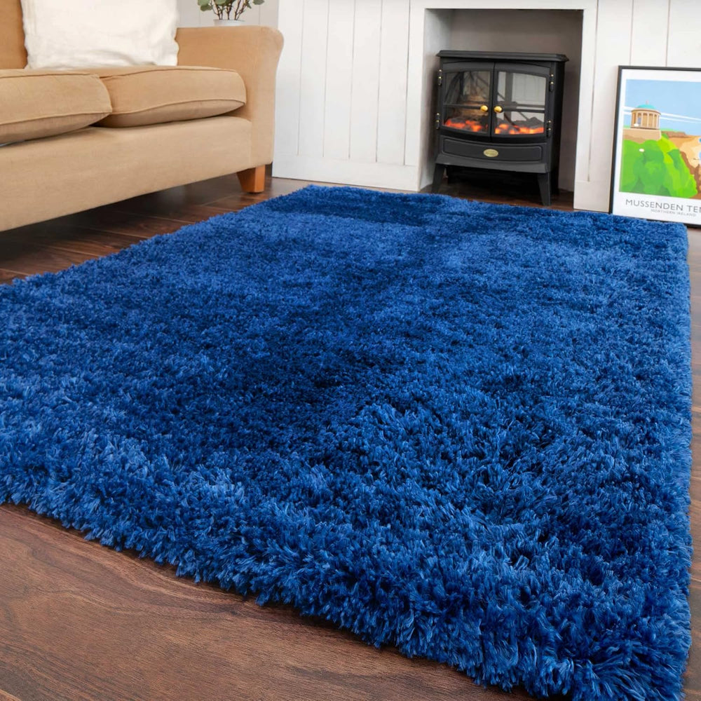 Modern Thick Shaggy Area Rug Royal