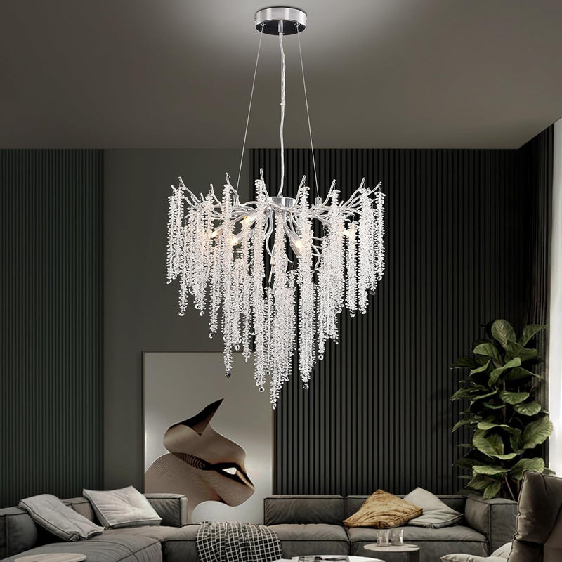 Modern Crystal Chandelier Lighting Round Chandeliers Lights G9