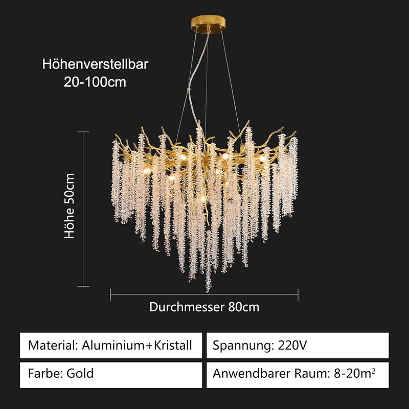 Modern Crystal Chandelier Lighting Round Chandeliers Lights G9