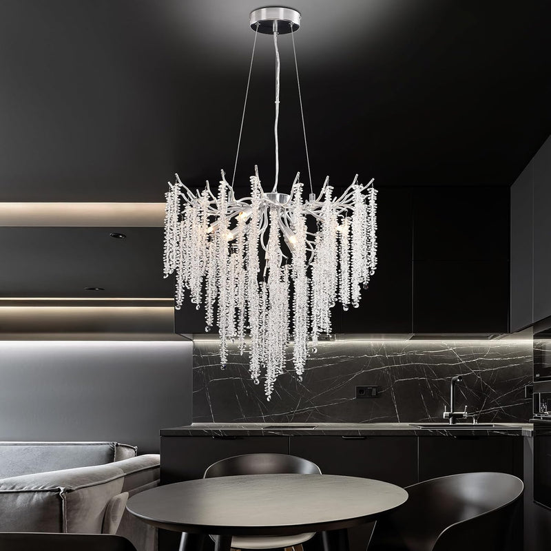 Modern Crystal Chandelier Lighting Round Chandeliers Lights G9