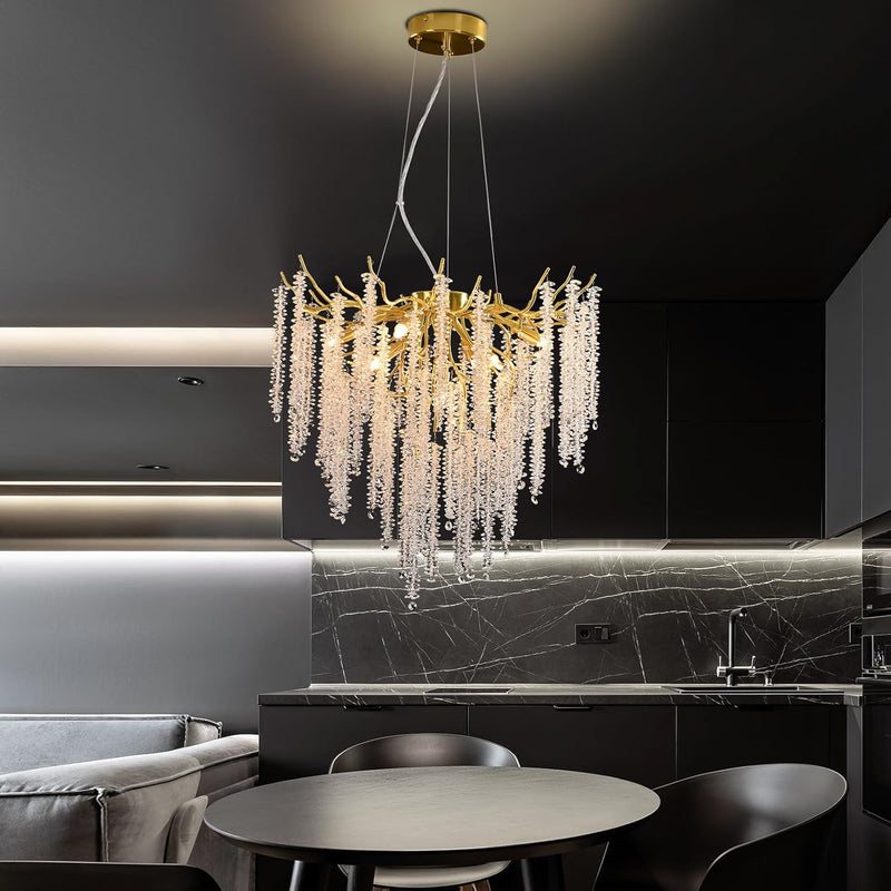 Modern Crystal Chandelier Lighting Round Chandeliers Lights G9