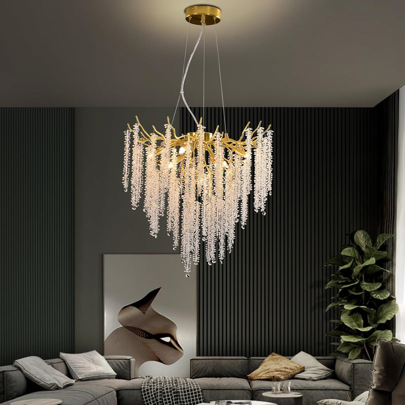 Modern Crystal Chandelier Lighting Round Chandeliers Lights G9