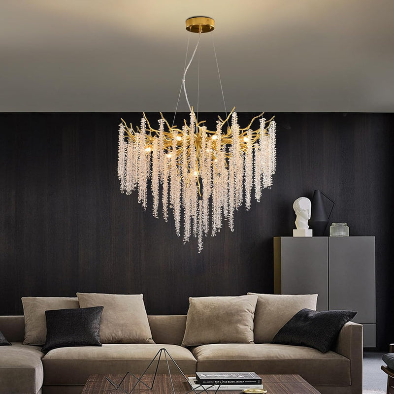 Modern Crystal Chandelier Lighting Round Chandeliers Lights G9