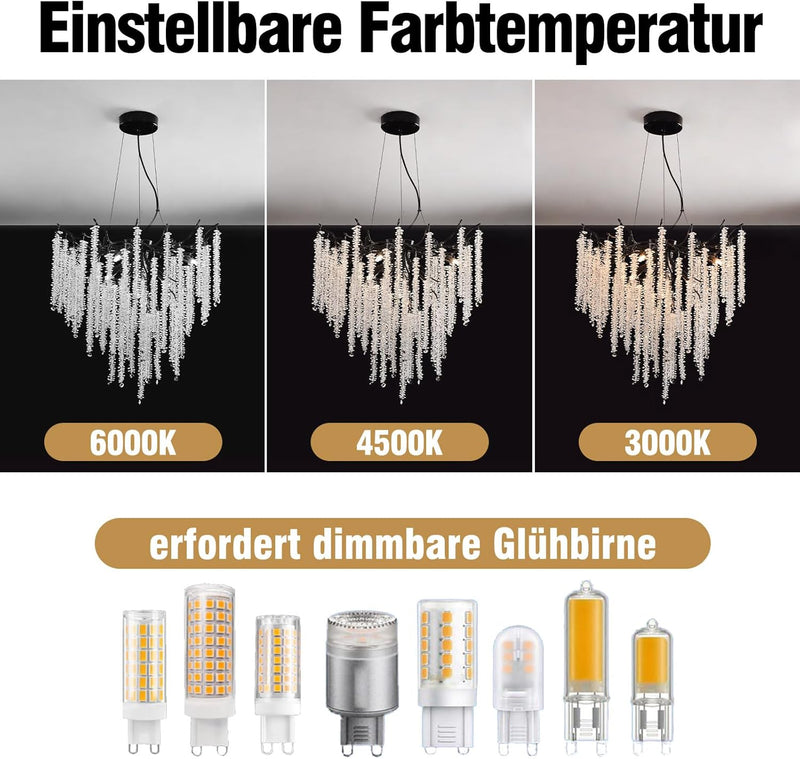 Modern Crystal Chandelier Lighting Round Chandeliers Lights G9