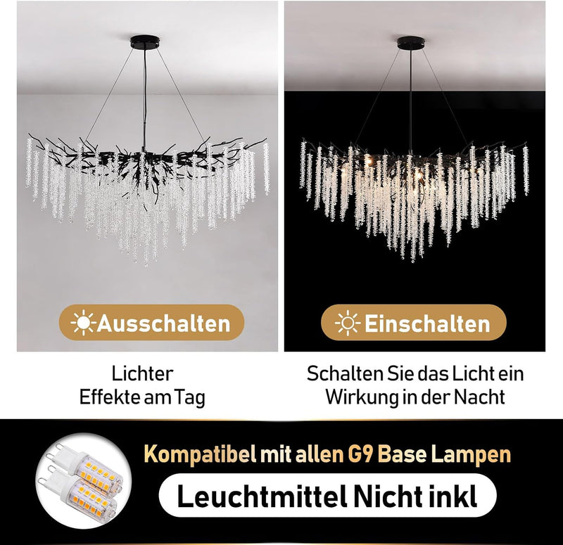 Modern Crystal Chandelier Lighting Round Chandeliers Lights G9