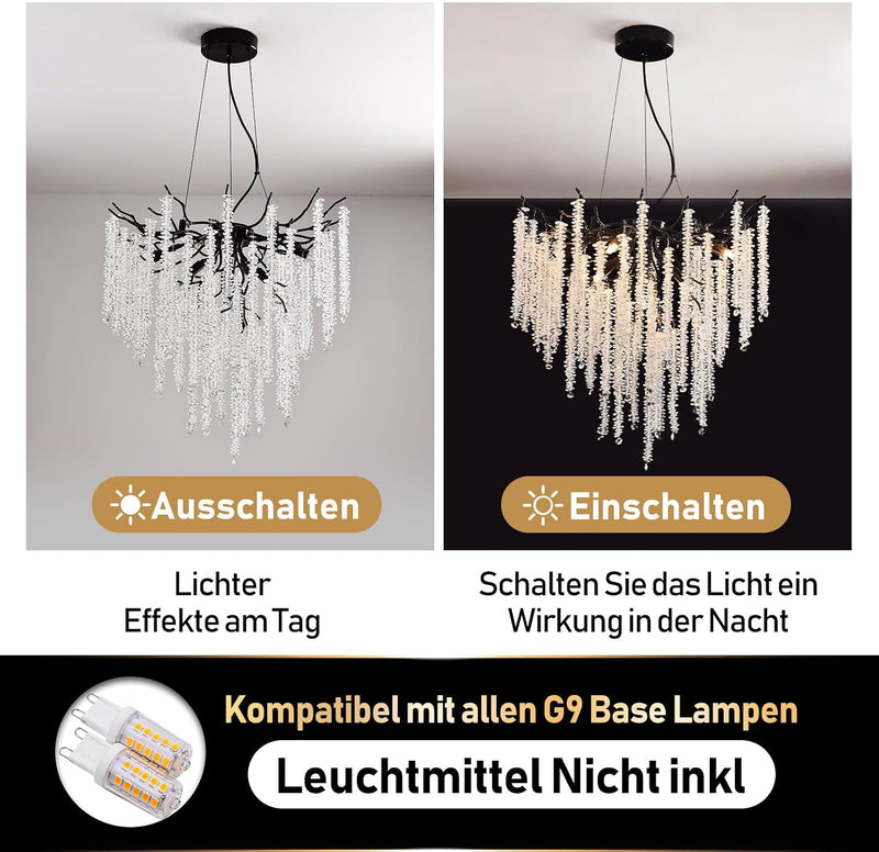 Modern Crystal Chandelier Lighting Round Chandeliers Lights G9