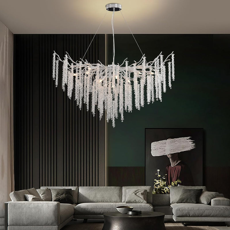 Modern Crystal Chandelier Lighting Round Chandeliers Lights G9
