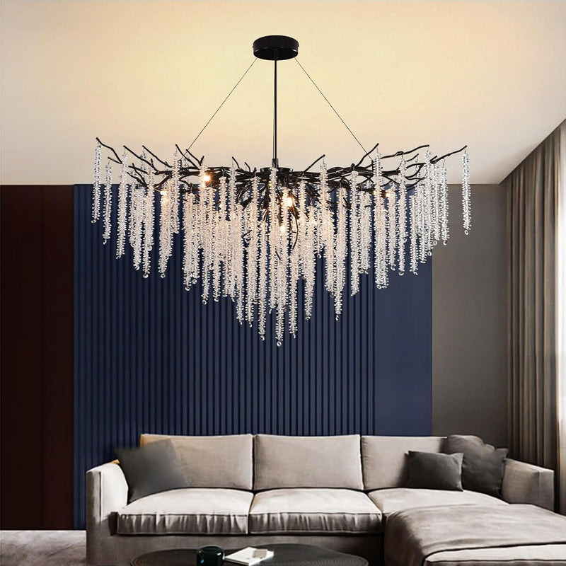 Modern Crystal Chandelier Lighting Round Chandeliers Lights G9