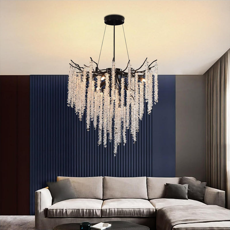 Modern Crystal Chandelier Lighting Round Chandeliers Lights G9