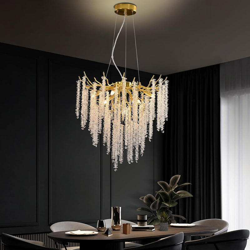 Modern Crystal Chandelier Lighting Round Chandeliers Lights G9