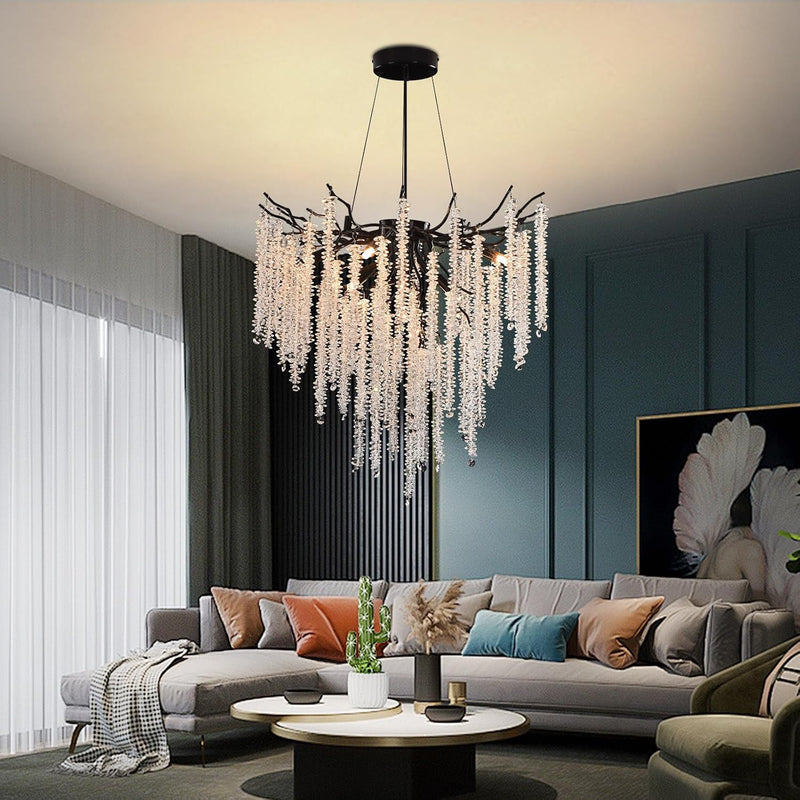 Modern Crystal Chandelier Lighting Round Chandeliers Lights G9