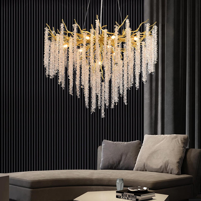 Modern Crystal Chandelier Lighting Round Chandeliers Lights G9
