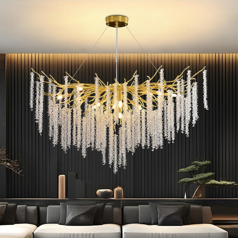 Modern Crystal Chandelier Lighting Round Chandeliers Lights G9