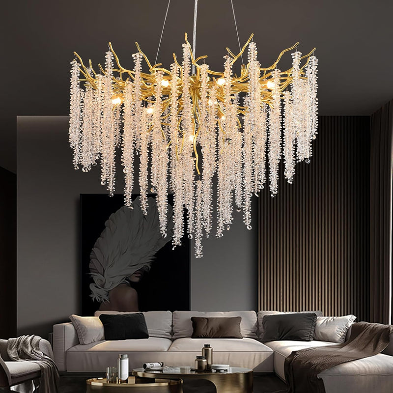 Modern Crystal Chandelier Lighting Round Chandeliers Lights G9