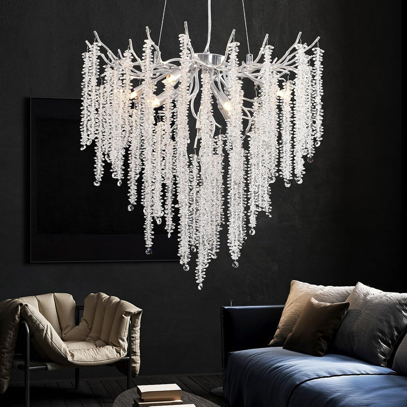 Modern Crystal Chandelier Lighting Round Chandeliers Lights G9
