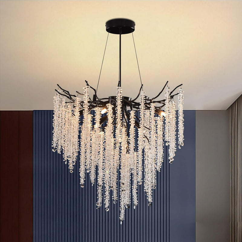 Modern Crystal Chandelier Lighting Round Chandeliers Lights G9