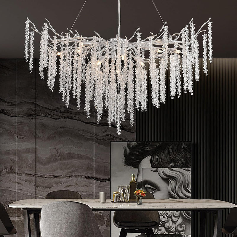 Modern Crystal Chandelier Lighting Round Chandeliers Lights G9