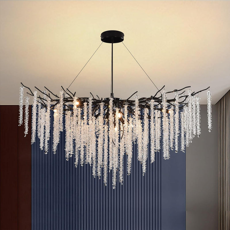 Modern Crystal Chandelier Lighting Round Chandeliers Lights G9