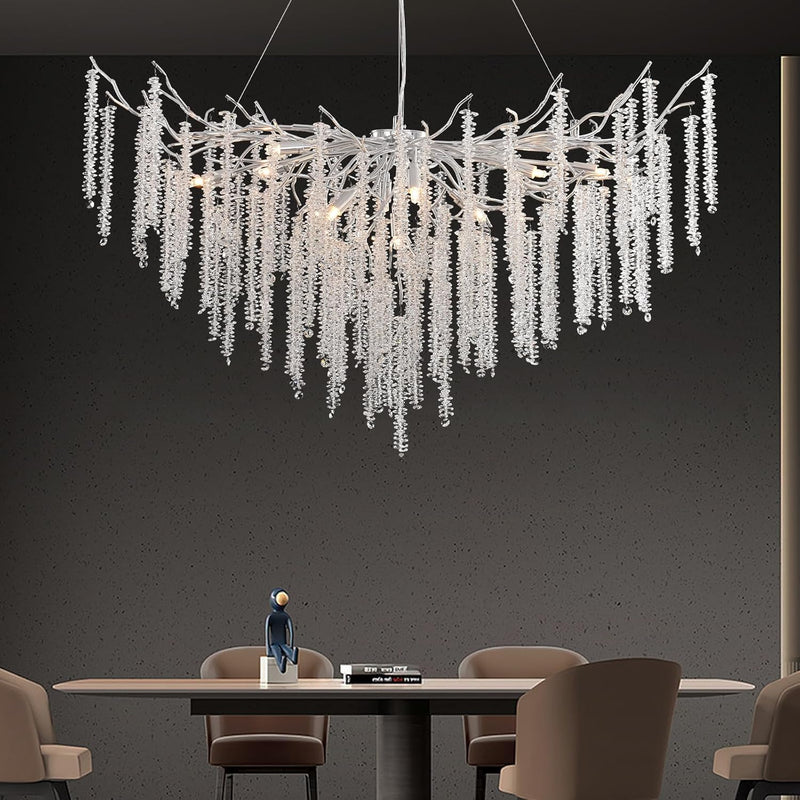 Modern Crystal Chandelier Lighting Round Chandeliers Lights G9