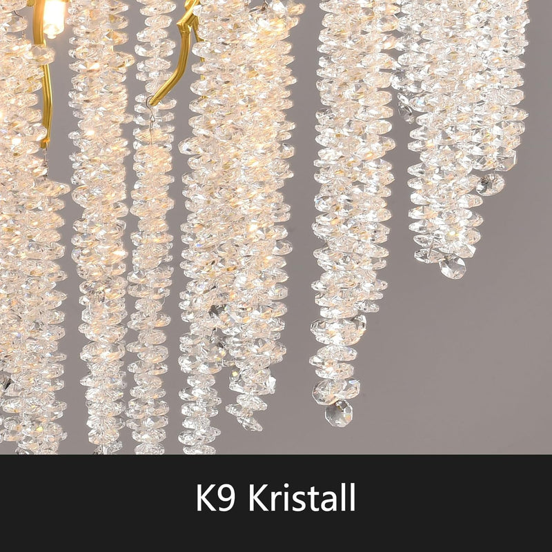 Modern Crystal Chandelier Lighting Round Chandeliers Lights G9