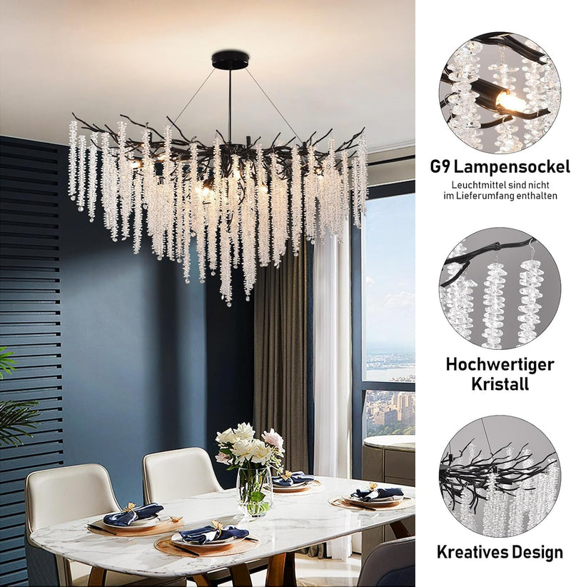 Modern Crystal Chandelier Lighting Round Chandeliers Lights G9