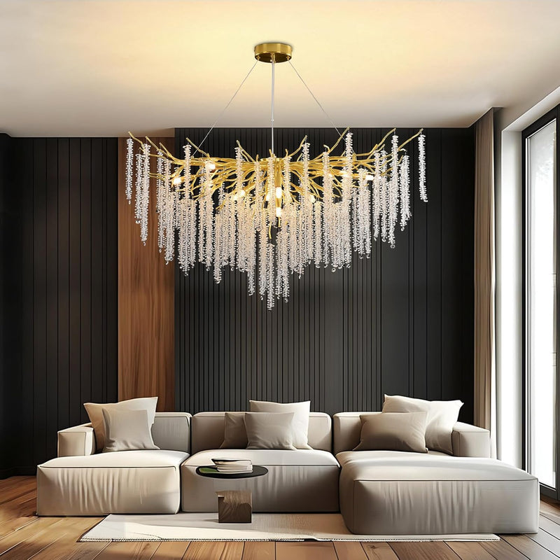 Modern Crystal Chandelier Lighting Round Chandeliers Lights G9
