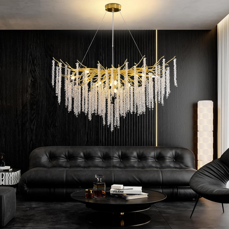 Modern Crystal Chandelier Lighting Round Chandeliers Lights G9