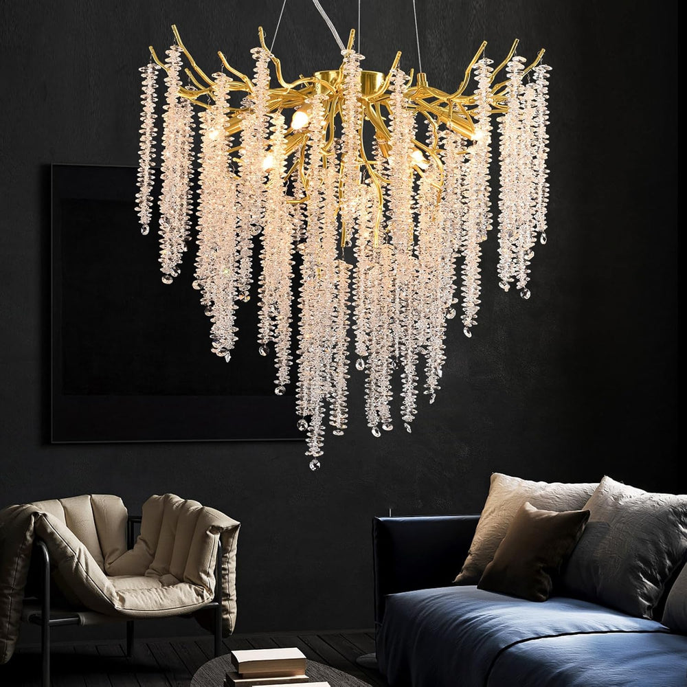 Modern Crystal Chandelier Lighting Round Chandeliers Lights G9