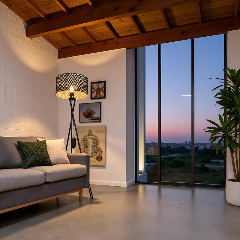 Modern Tripod Floor Lamp Decorative Shade Lamps