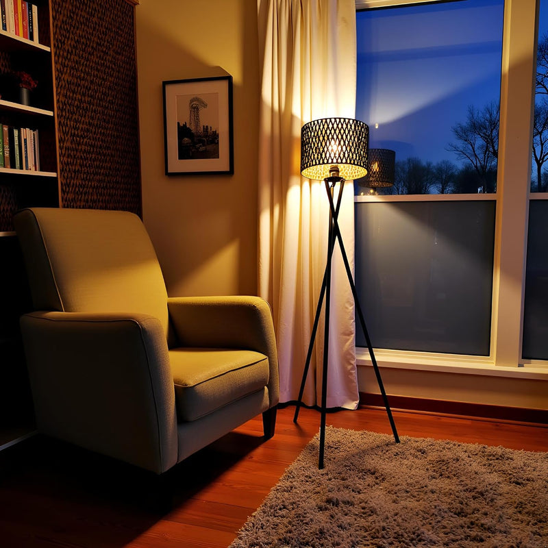 Modern Tripod Floor Lamp Decorative Shade Lamps