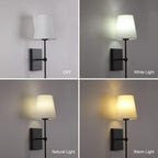 Modern Wall Light Fabric Shade Sconce Hardwired (Set of 2)