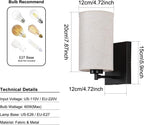 Modern Wall Light Fabric Shade Sconce Hardwired (Set of 2)