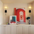 Modern Wall Light Fabric Shade Sconce Hardwired (Set of 2)