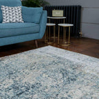 Modern Warm Striped Abstract Lounge Floor Rug Thick