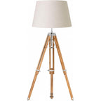 Modern Wooden Tripod Floor Lamp Adjustable Wood Standing