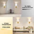 Moita Battery Operated Wall Lights Rechargeable Sconces Lamp (Set of 2)