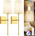 Moita Battery Operated Wall Lights Rechargeable Sconces Lamp (Set of 2)